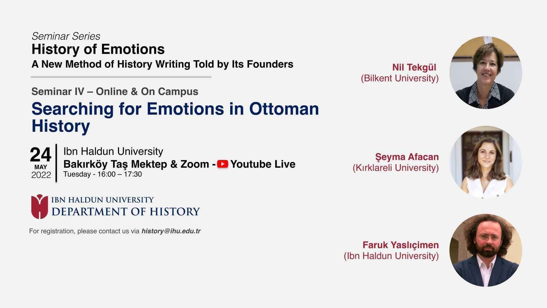 'History of Emotions' Seminar Series - (4) Searching for Emotions in Ottoman History